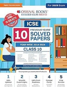 Oswaal ICSE 10 Previous Years Solved Papers Class 10