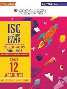 Oswaal ISC Question Bank Solved Papers 2016-2025 Class 12 Accounts (2026 Exam)