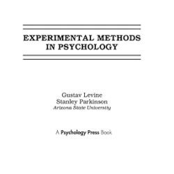 Experimental Methods In Psychology