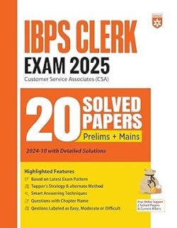 IBPS Clerk 2025 20 Solved Papers ( Prelims + Mains)