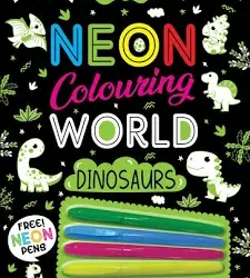 Neon Colouring Book Space & Dinosaurs