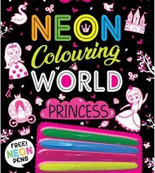 Neon Colouring Book Princess & Unicorn