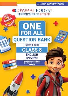 Oswaal One For All Question Bank NCERT & CBSE Class 8 English (Poorvi) NEP